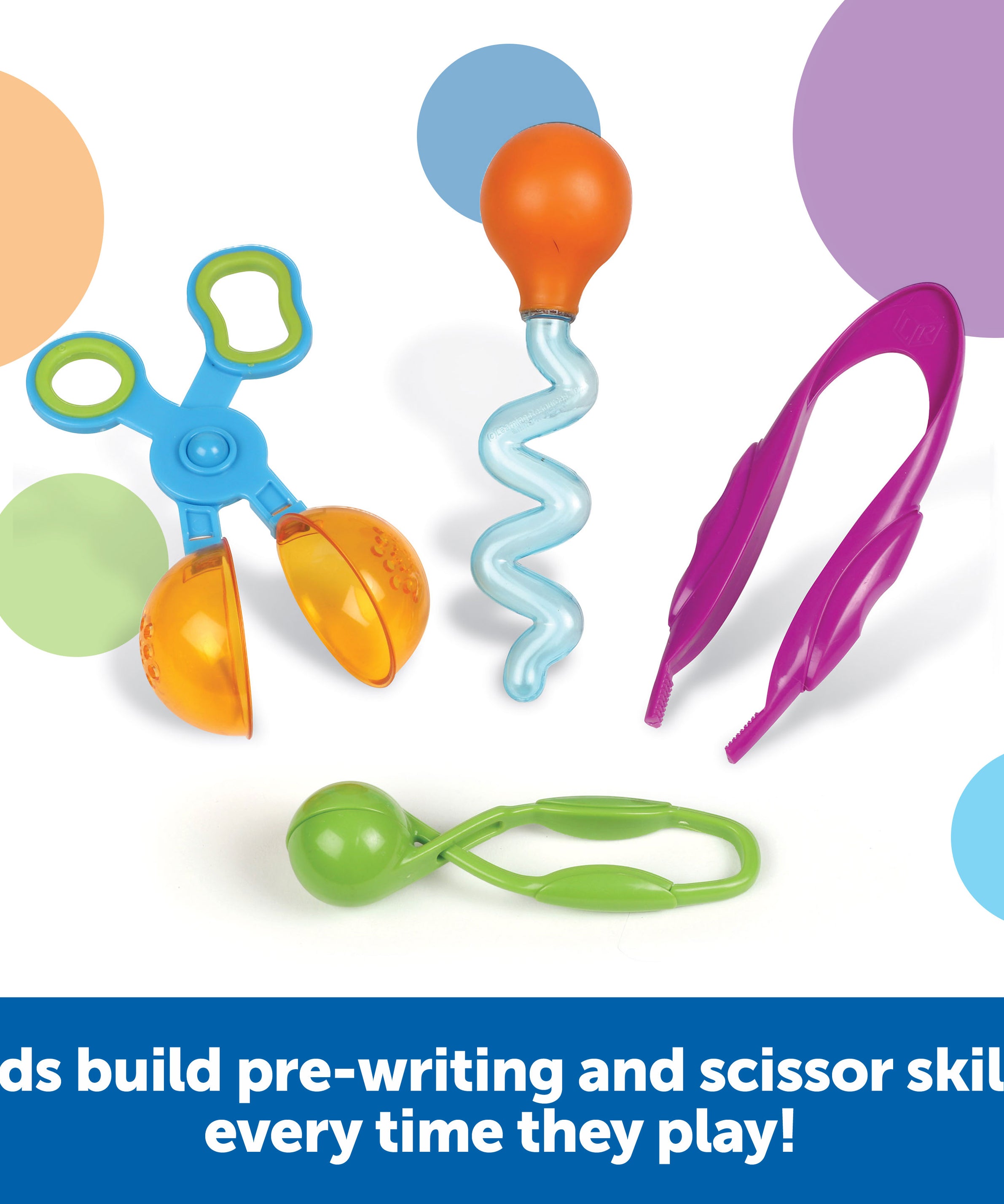 Learning Resources Helping Hands Fine Motor Tools Classroom Set, 24-Piece Set for Preschool & Early Learning