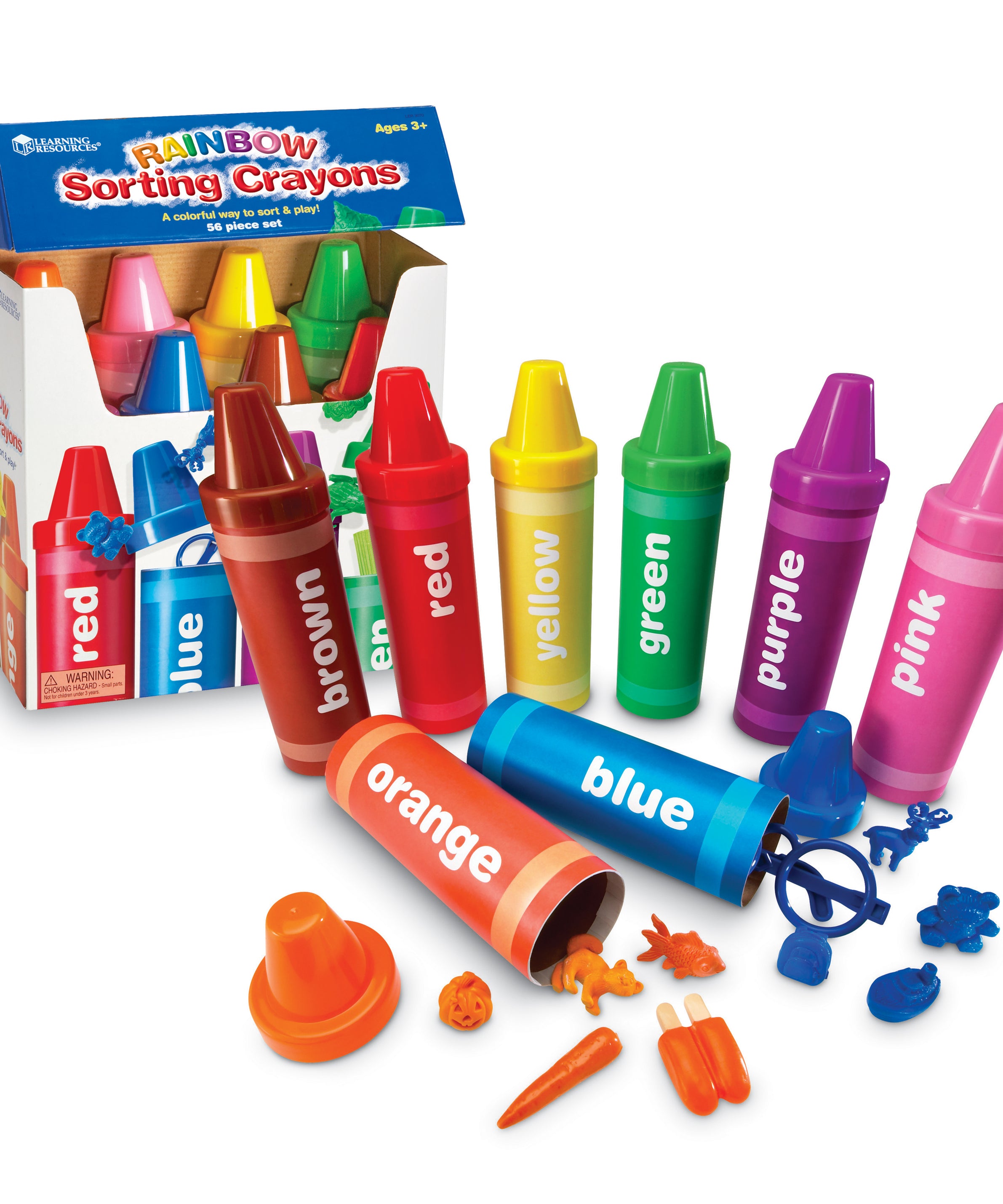Learning Resources Rainbow Sorting Crayons, 48-Piece Colour Recognition and Sorting Toy, Fun Early Math Activities for Kids Aged 3+