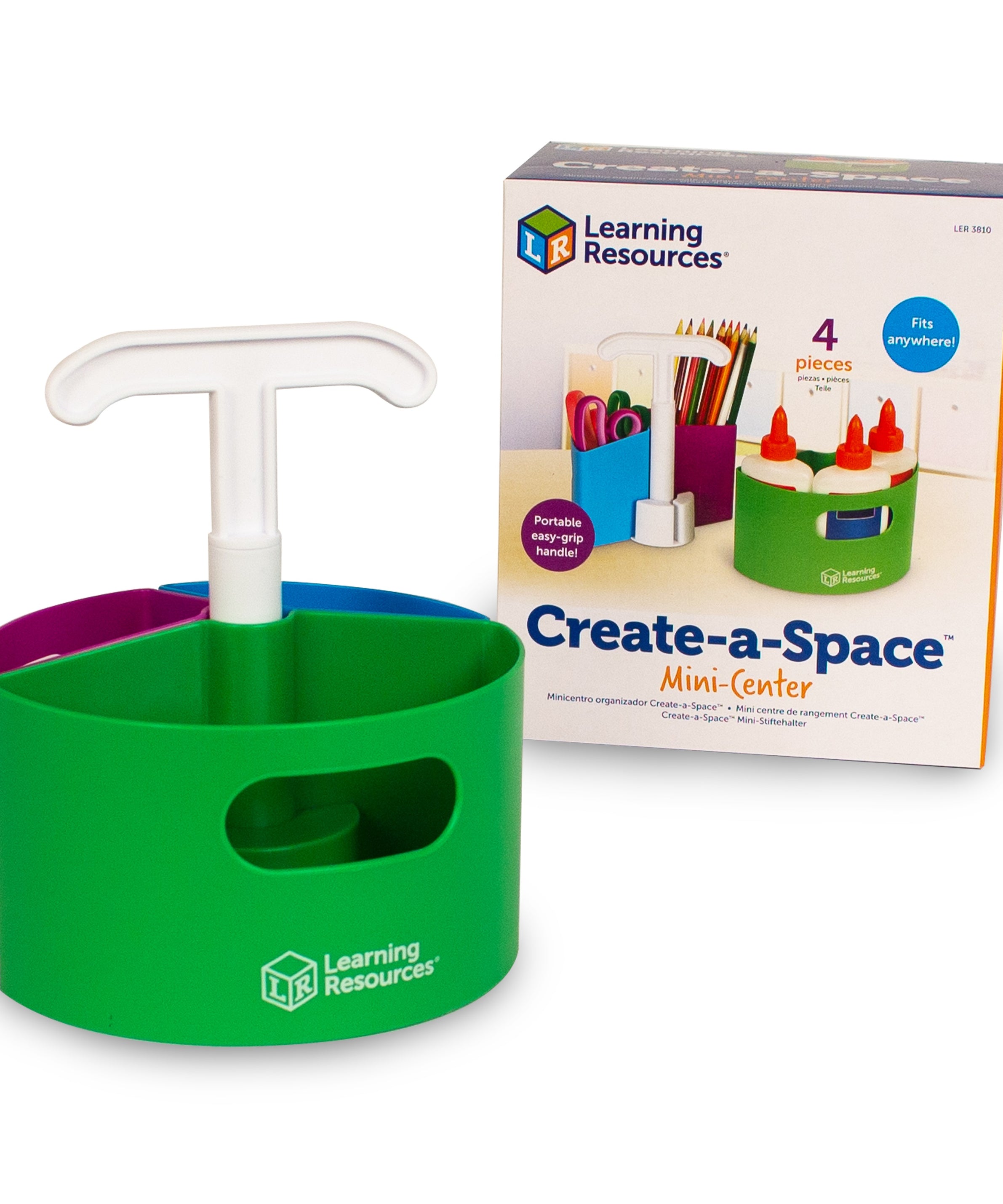 Learning Resources Create-a-Space Mini-Center, Compact Storage Organizer for Pens, Markers, and Office Essentials, Easy-Carry Handle, Perfect for Home, Office, Classroom, or Maker Space