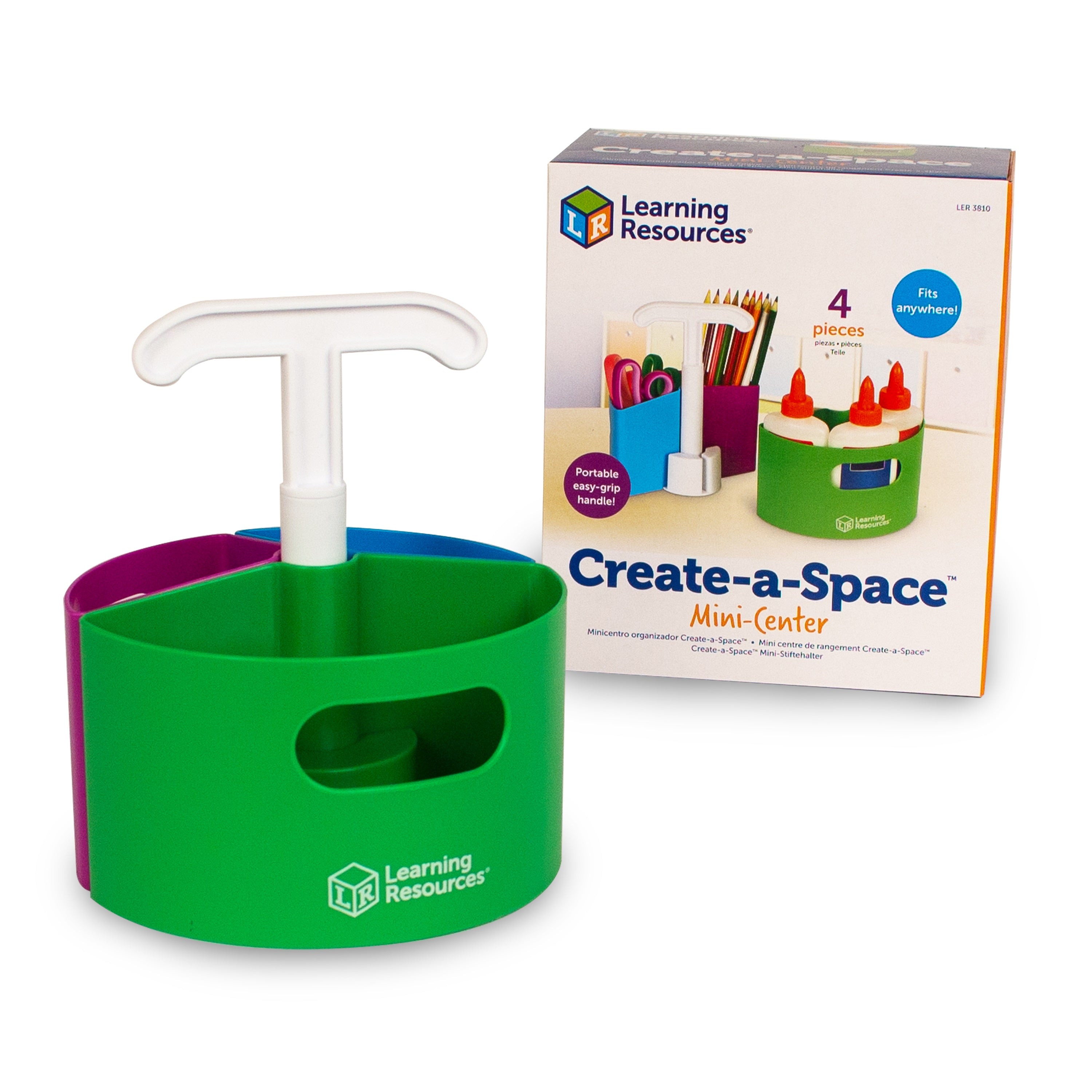 Learning Resources Create-a-Space Mini-Center, Compact Storage Organizer for Pens, Markers, and Office Essentials, Easy-Carry Handle, Perfect for Home, Office, Classroom, or Maker Space