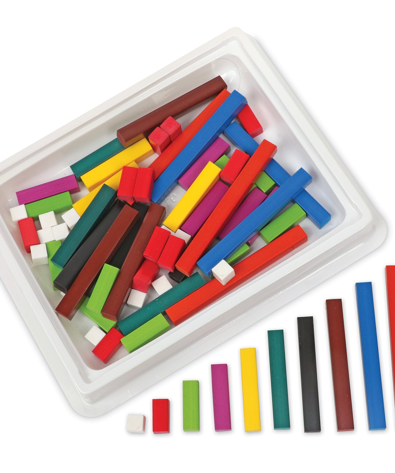 Learning Resources Cuisenaire Rods Multipak, Wooden Maths Rods Set, 444 Pieces, Ideal for Fractions, Measurement & Algebra, Classroom Maths Manipulatives with Storage Tray & Teachers Guide, Ages 4+