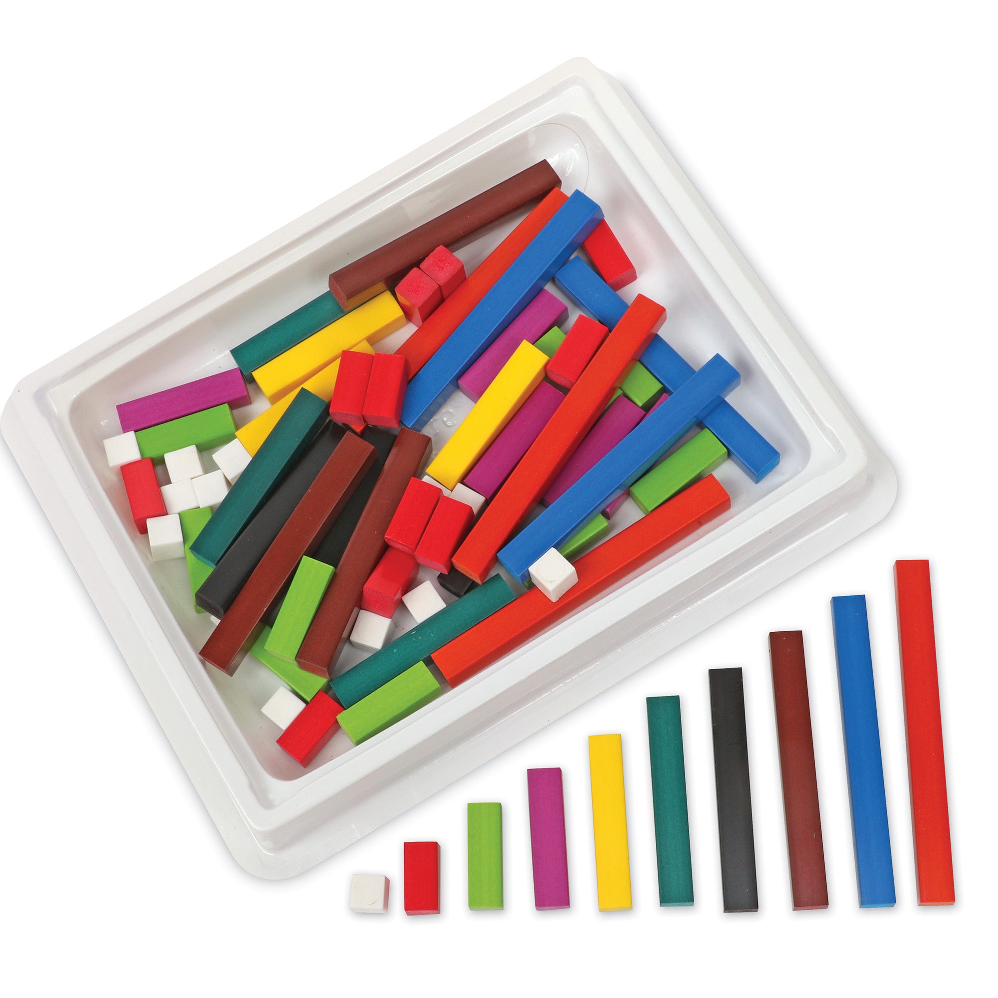 Learning Resources Cuisenaire Rods Multipak, Wooden Maths Rods Set, 444 Pieces, Ideal for Fractions, Measurement & Algebra, Classroom Maths Manipulatives with Storage Tray & Teachers Guide, Ages 4+