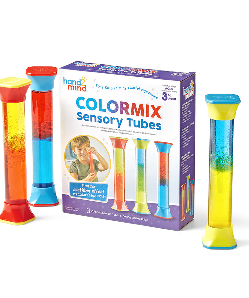 Learning Resources ColorMix Sensory Tubes, Set of 3 Calming Visual Fidget Toys for Social-Emotional Learning, Ages 3+