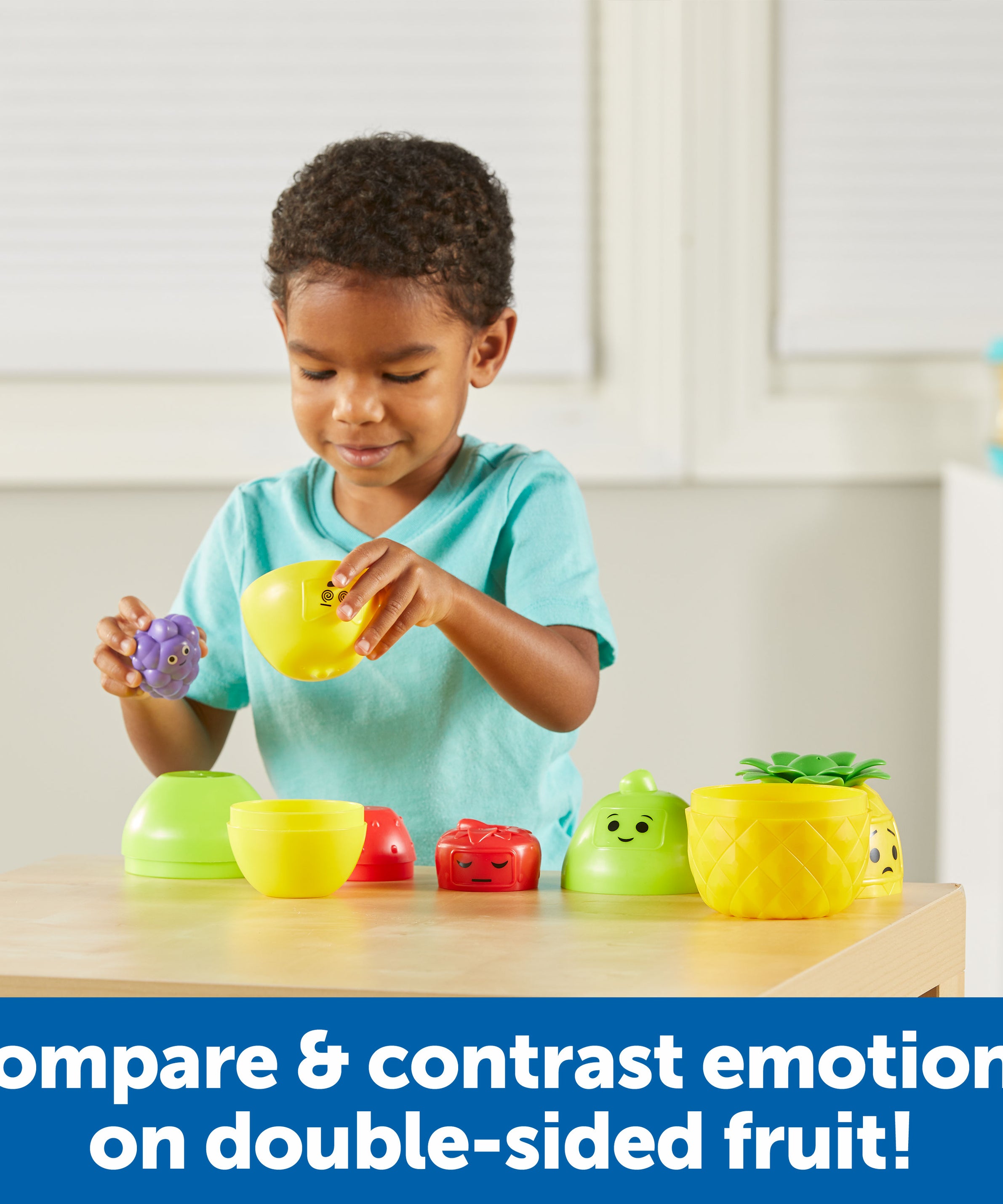 Learning Resources Big Feelings Nesting Fruit Friends, Social Emotional Learning & Sensory Play Toy, 9-Piece Nesting Set with Textured Fruit & Emotions, Ages 18 Months+