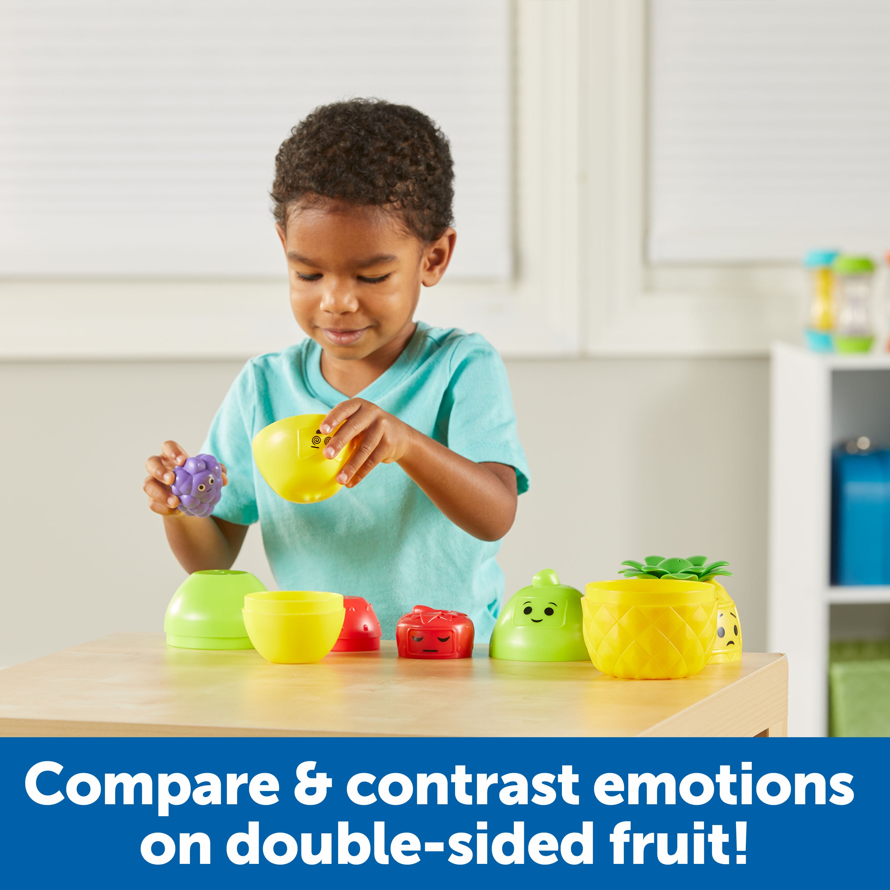 Learning Resources Big Feelings Nesting Fruit Friends, Social Emotional Learning & Sensory Play Toy, 9-Piece Nesting Set with Textured Fruit & Emotions, Ages 18 Months+