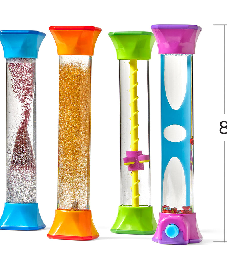 Learning Resources Sensory Fidget Tubes, Set of 4 Calming Visual Sensory Toys for Focus and Relaxation, Ages 3+