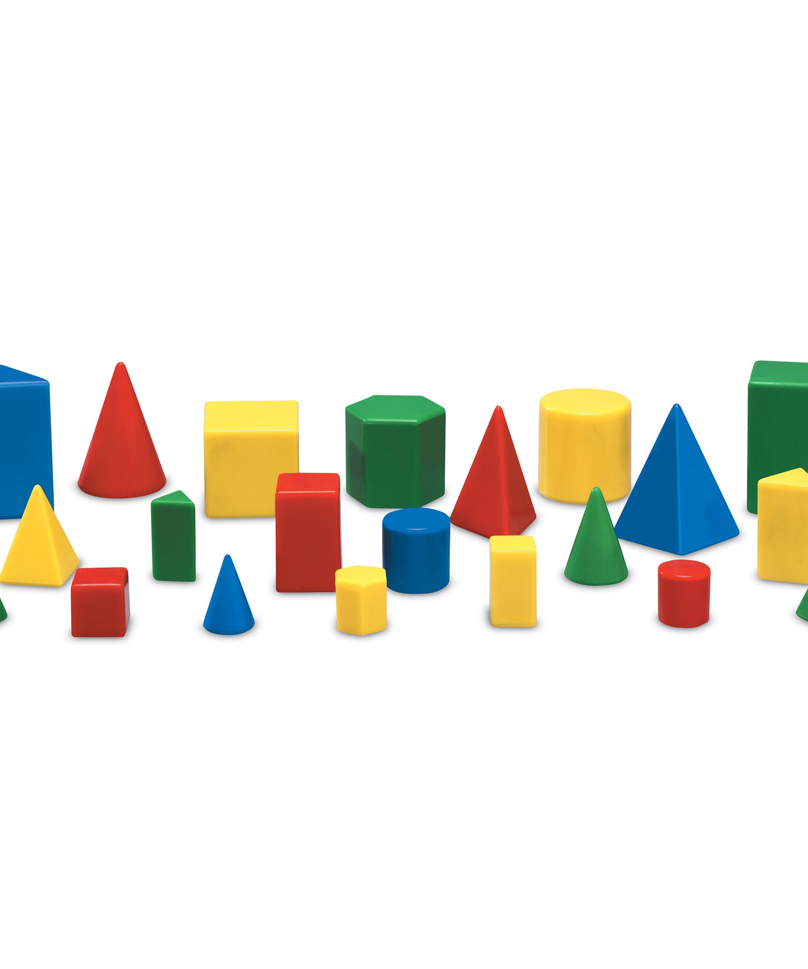Learning Resources Mini GeoSolids, Set of 32, Ages 5+, Hands-On 3D Geometry Shapes for Early Math Skills