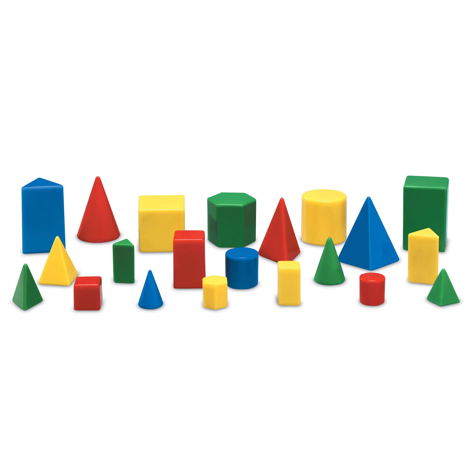 Learning Resources Mini GeoSolids, Set of 32, Ages 5+, Hands-On 3D Geometry Shapes for Early Math Skills