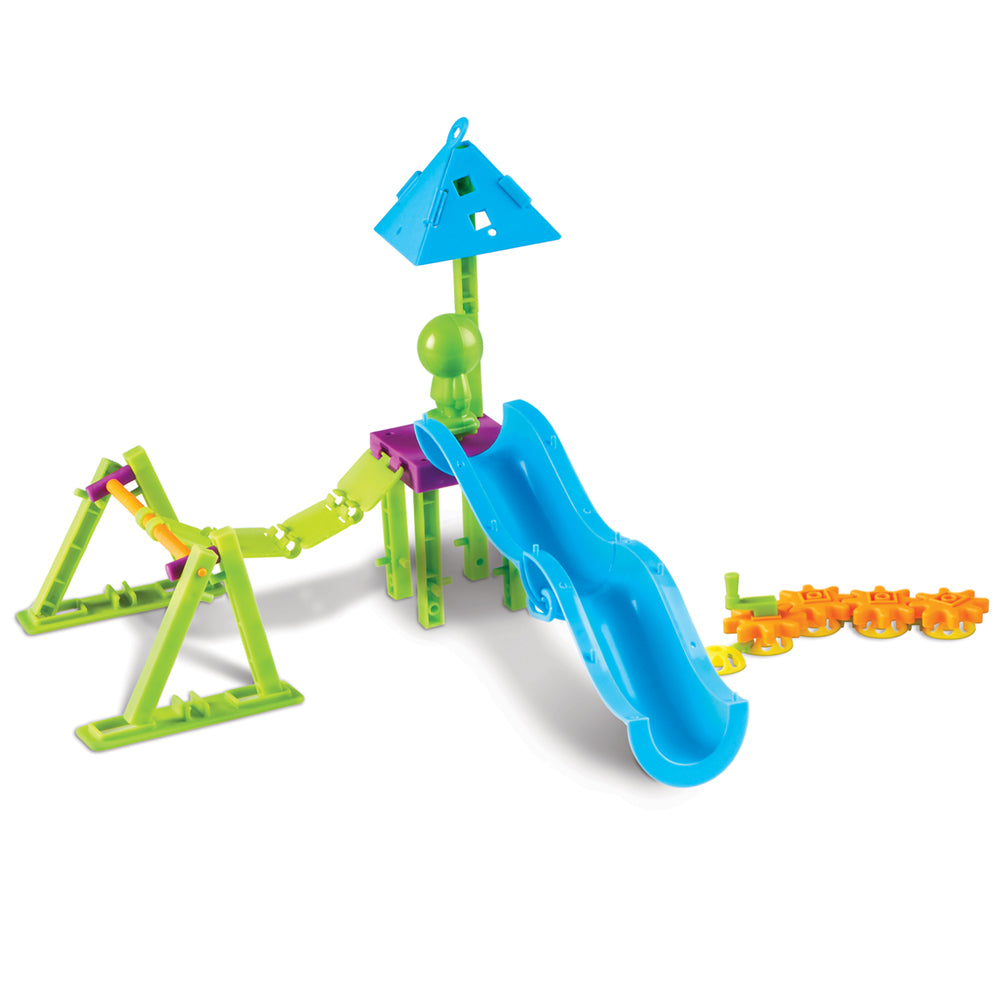Learning Resources Playground Engineering & Design STEM Set, 104 Pieces, Hands-On STEM Toys for Kids, Includes Challenge Cards and Multilingual Activity Guide, Ages 5+