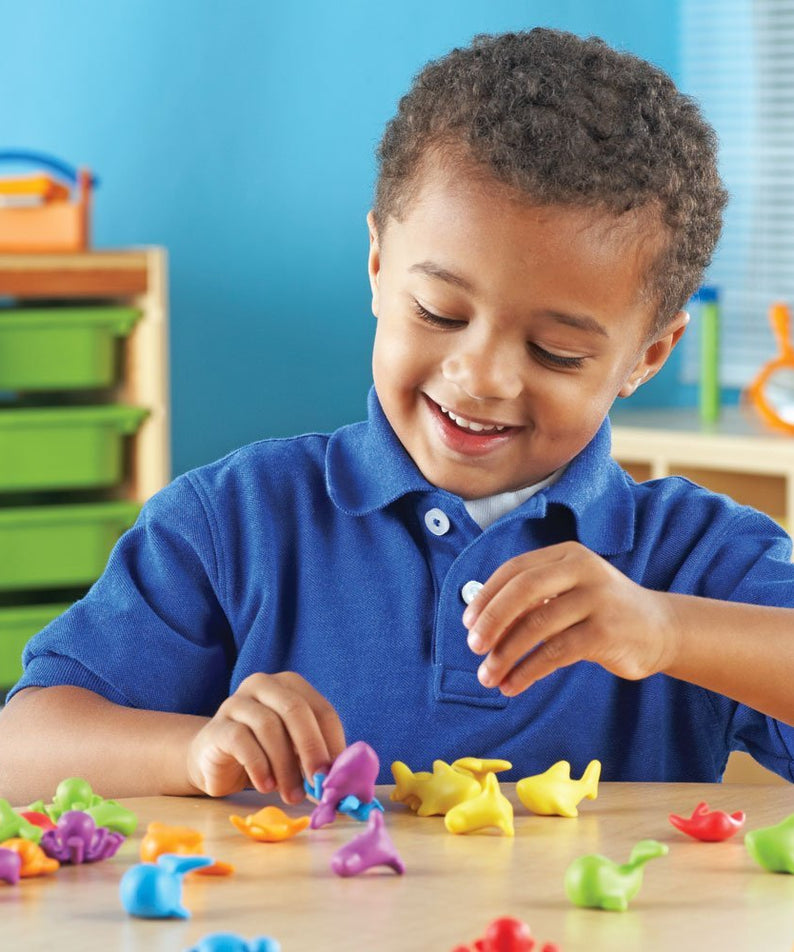 Learning Resources Under the Sea Ocean Counters, Set of 72, Colourful Ocean Animal Counters, Early Maths Skills, Sorting and Counting, Ages 3+, Storage Tub Included