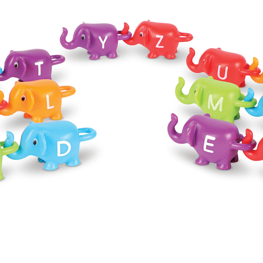 Learning Resources Snap-n-Learn ABC Elephants, 26-Piece Alphabet Learning Toy Set for Letter Matching and Fine Motor Skills, Ages 2 Plus