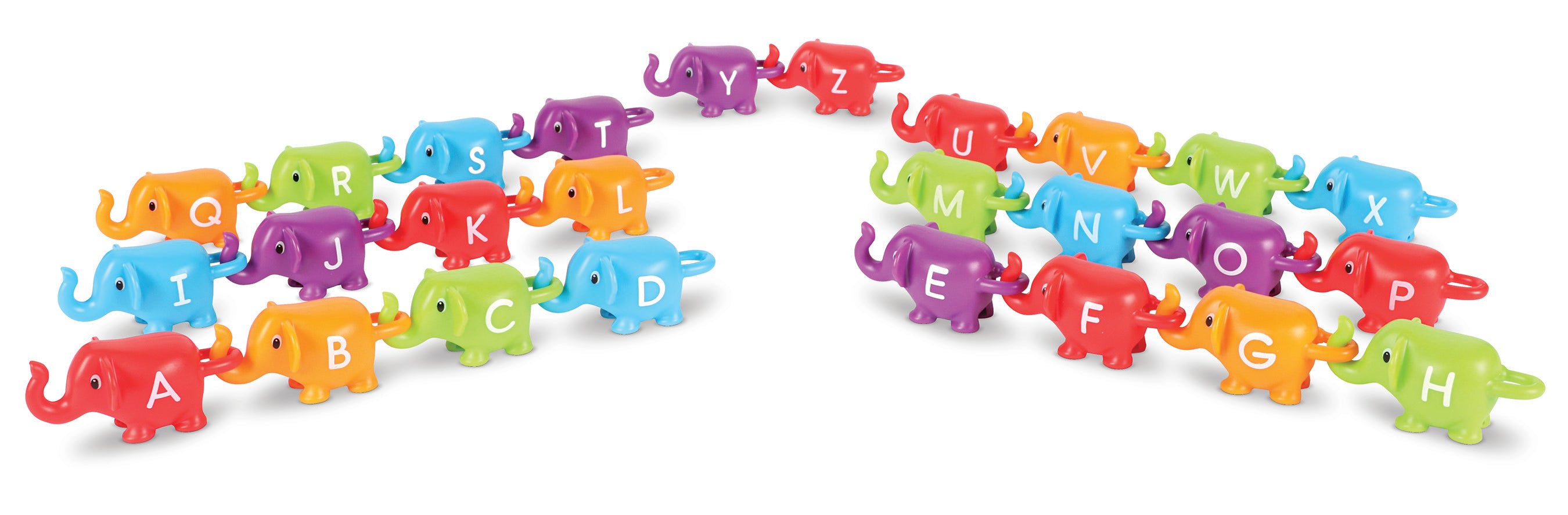 Learning Resources Snap-n-Learn ABC Elephants, 26-Piece Alphabet Learning Toy Set for Letter Matching and Fine Motor Skills, Ages 2 Plus