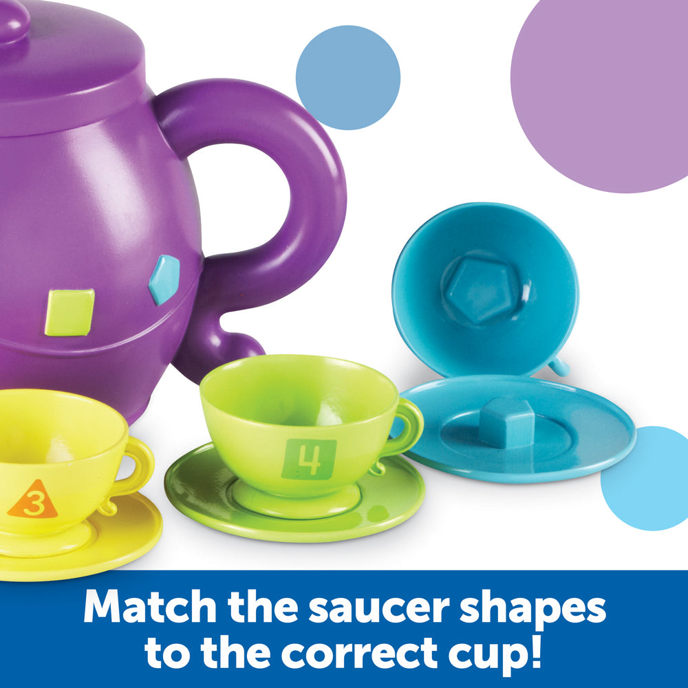 Learning Resources Serving Shapes Tea Set, Colour, Shape & Number Recognition Toy, 11 Pieces, Ages 2+