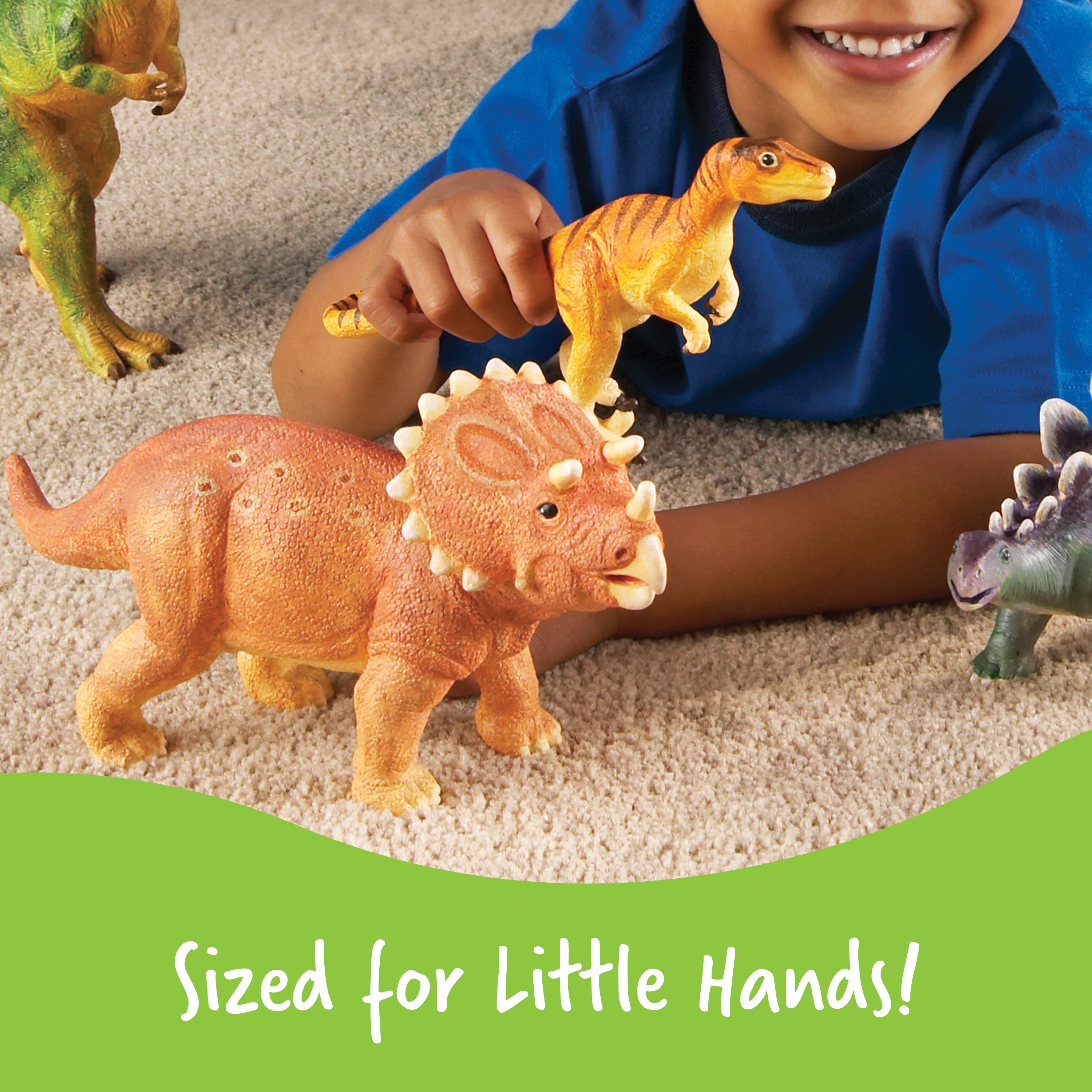 Learning Resources Jumbo Dinosaur Toy Set, 5 Realistic Prehistoric Figures for Kids Imaginative Play and Early Learning