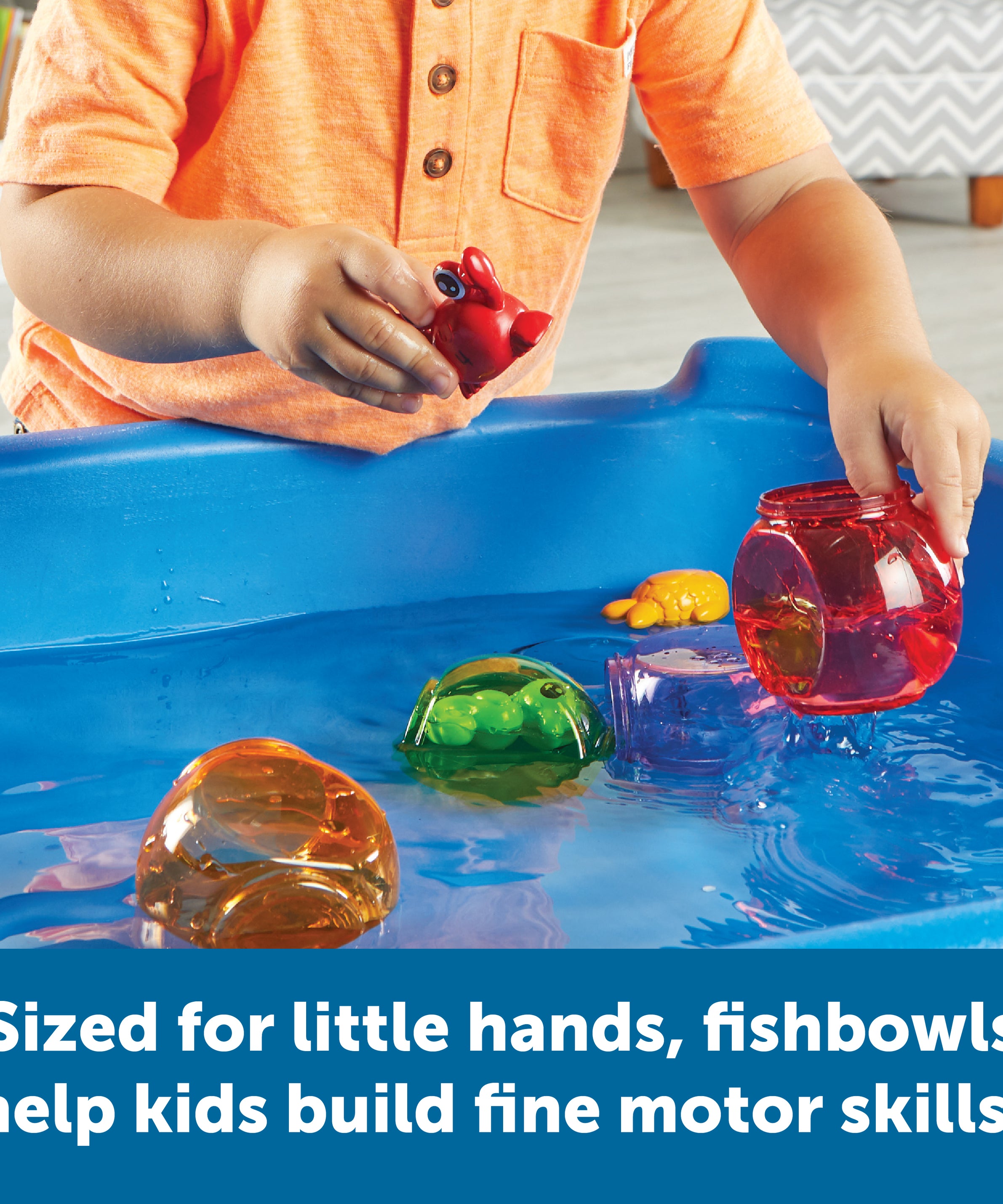 Learning Resources Peekaboo Fishbowl Friends, 10-Piece Toddler Learning Toy for Counting, Colours & Water Play, Stackable Fishbowls & Friendly Sea Creatures, Ages 18 Months+