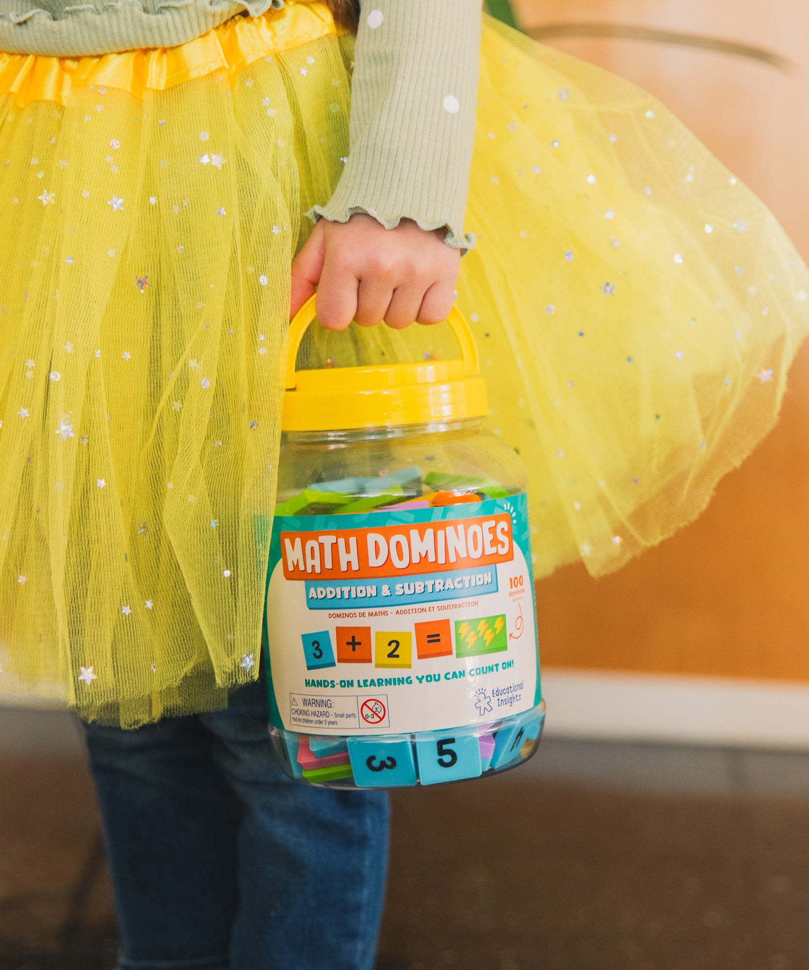 Learning Resources Math Dominoes, Addition and Subtraction Set for Kids, 100 Colourful Dominoes for Counting, Number Recognition, and Early Maths, Ages 3+