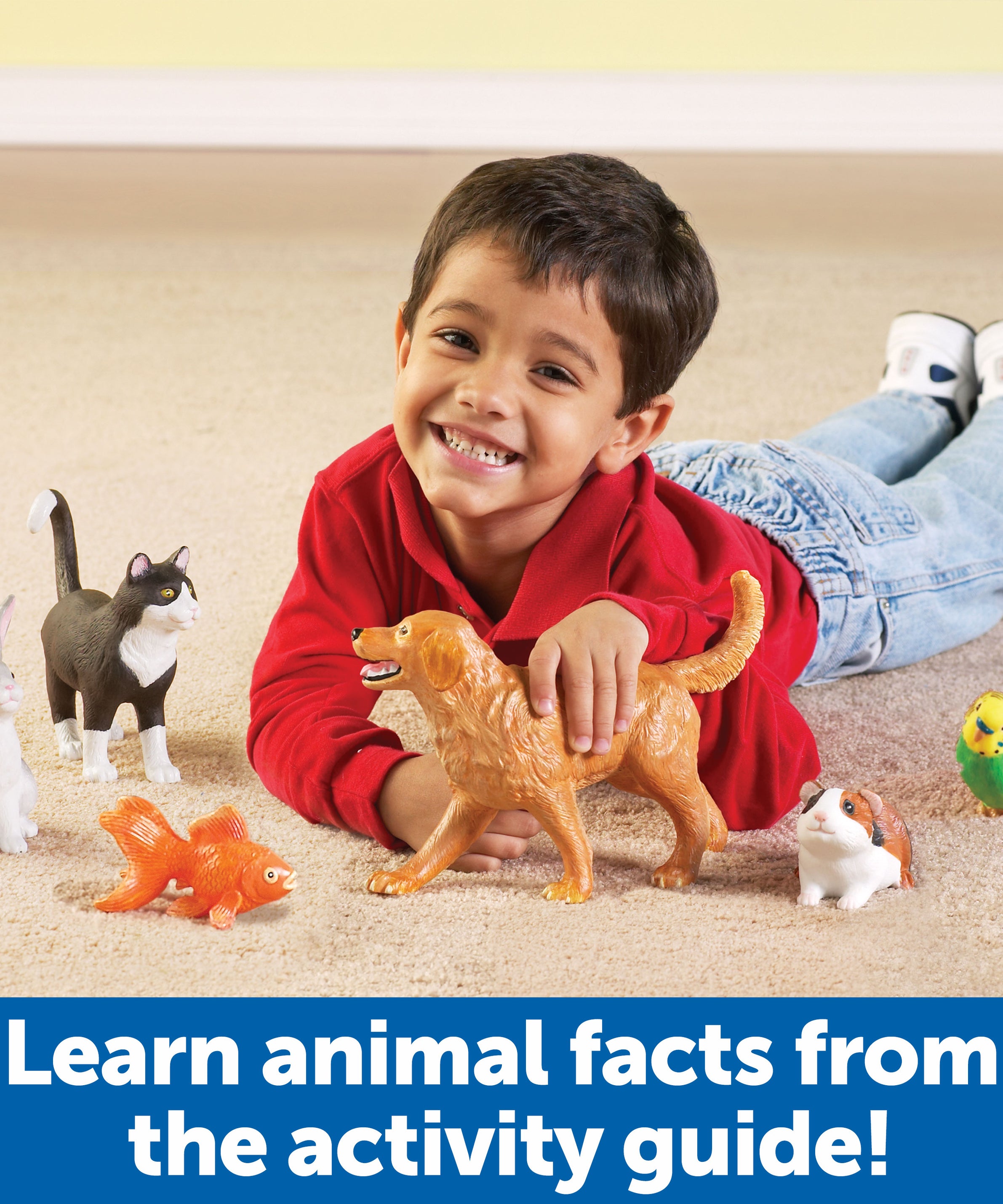 Learning Resources Jumbo Pets Toy Set, 6-Piece Realistic Pet Animal Figures for Kids Imaginative Play and Early Learning