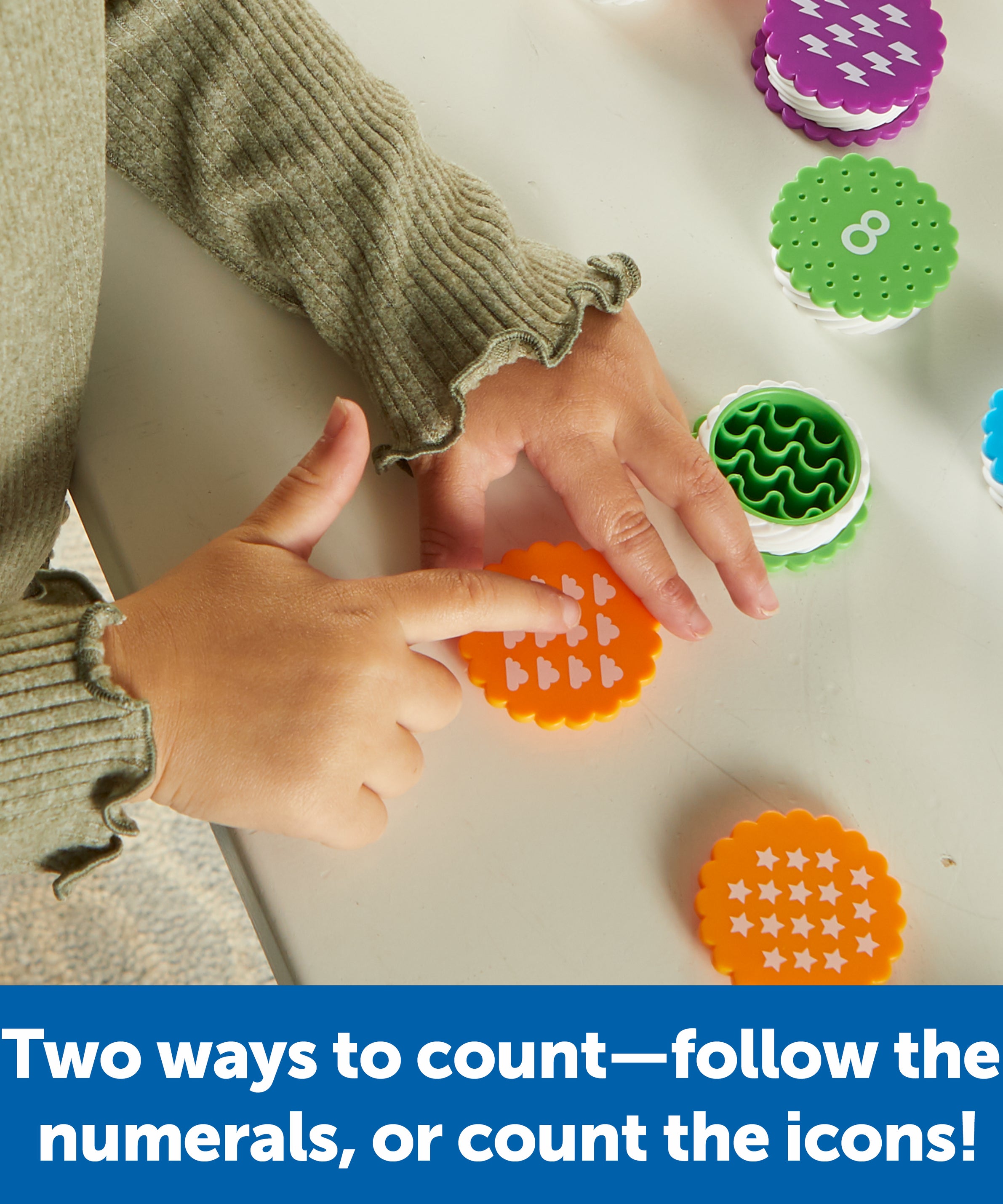 Learning Resources Mini Number Treats, 40-Piece Preschool Counting Toy with Storage Tub, Hands-On Numbers and Colours Learning for Ages 3+