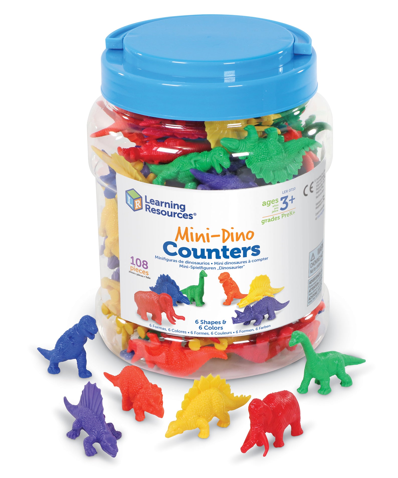 Learning Resources Mini Dino Counters, Set of 108, Early Maths Sorting & Counting Toy, Includes Storage Tub & Activity Booklet, Ages 3+