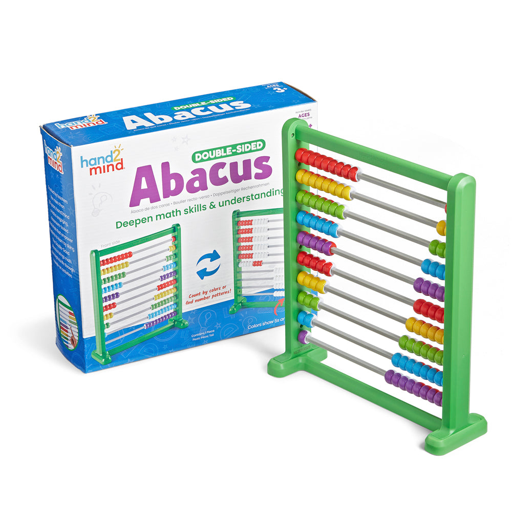 Learning Resources Double-Sided Abacus, Colour-Changing Abacus and Rekenrek for Early Math Skill, Counting, Addition, and Subtraction Tool for Kids, Durable Plastic Frame, Ages 3+