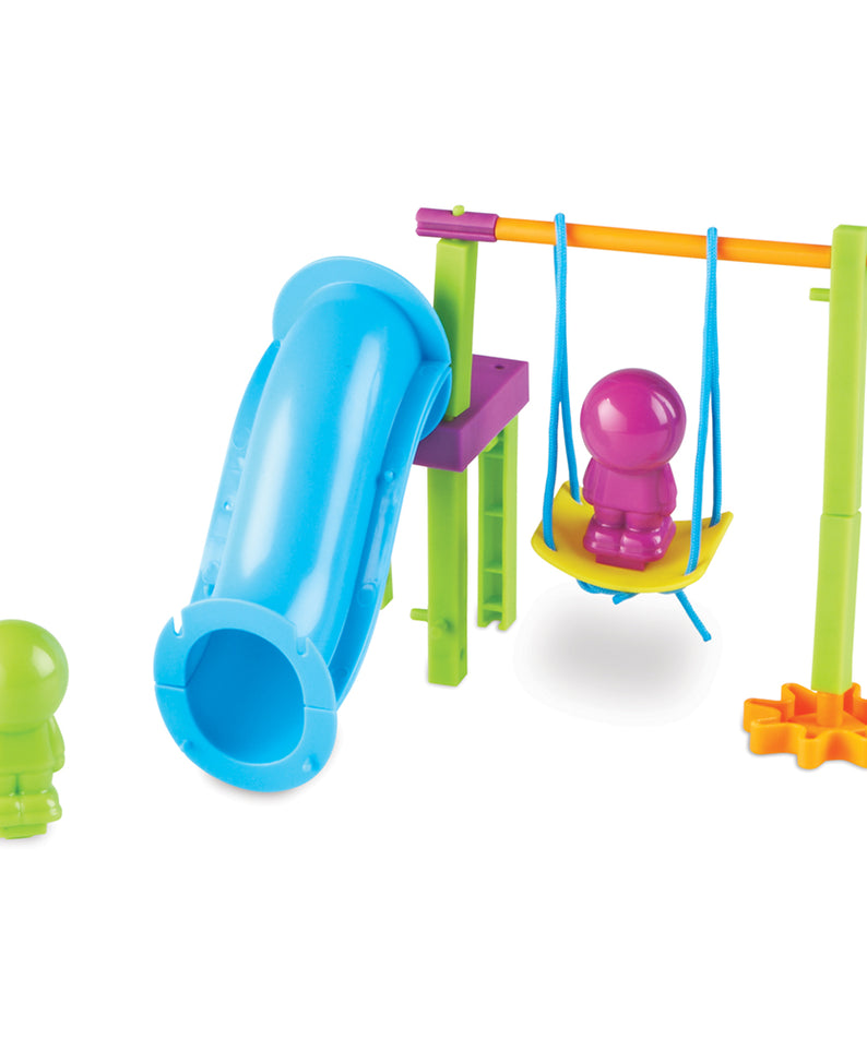 Learning Resources Playground Engineering & Design STEM Set, 104 Pieces, Hands-On STEM Toys for Kids, Includes Challenge Cards and Multilingual Activity Guide, Ages 5+