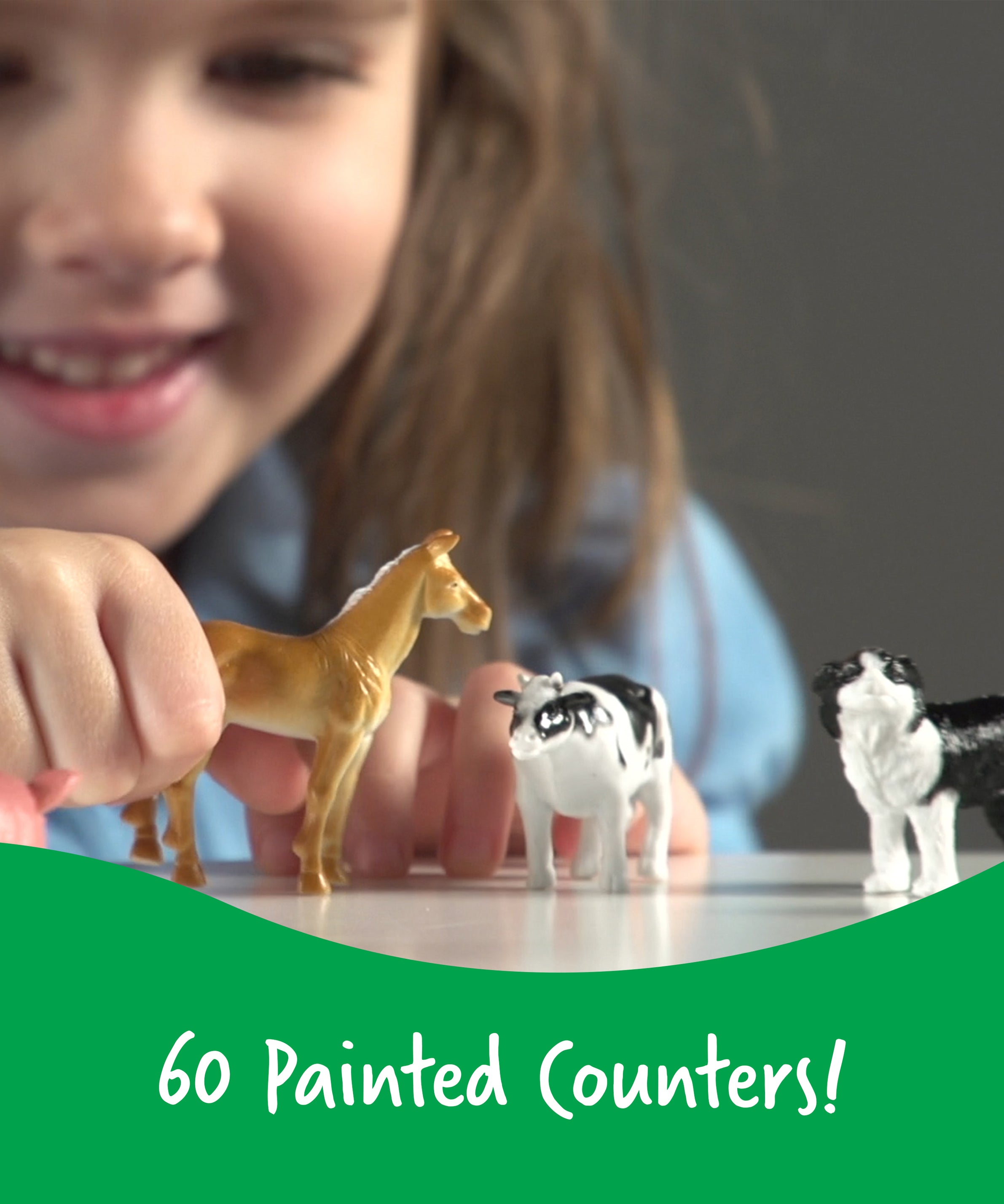 Learning Resources Farm Animal Counters, Set of 60, Colourful & Realistic Farm Animal Figures for Counting, Sorting & Imaginative Play, Math Manipulatives for Early Learning, Ages 3+