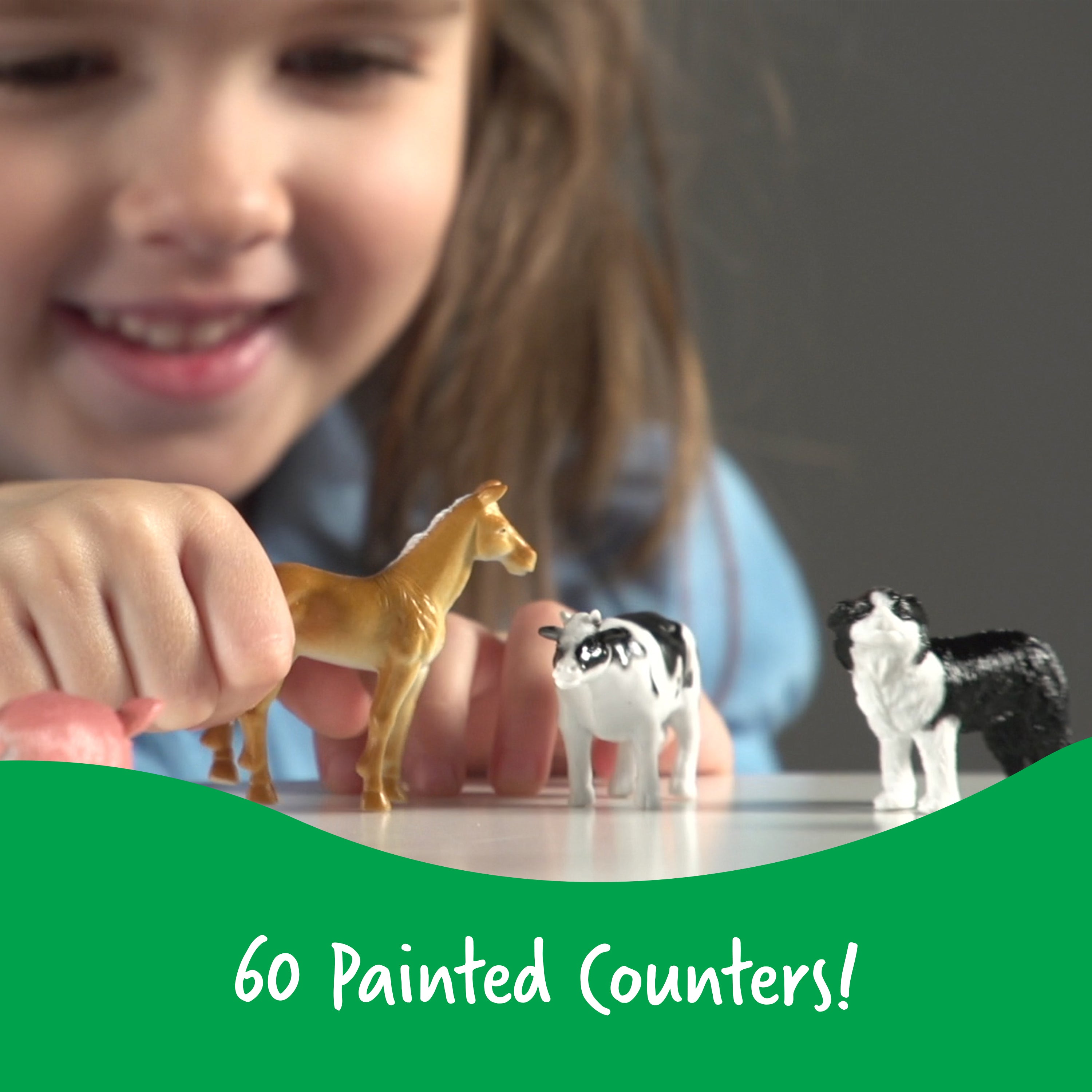 Learning Resources Farm Animal Counters, Set of 60, Colourful & Realistic Farm Animal Figures for Counting, Sorting & Imaginative Play, Math Manipulatives for Early Learning, Ages 3+