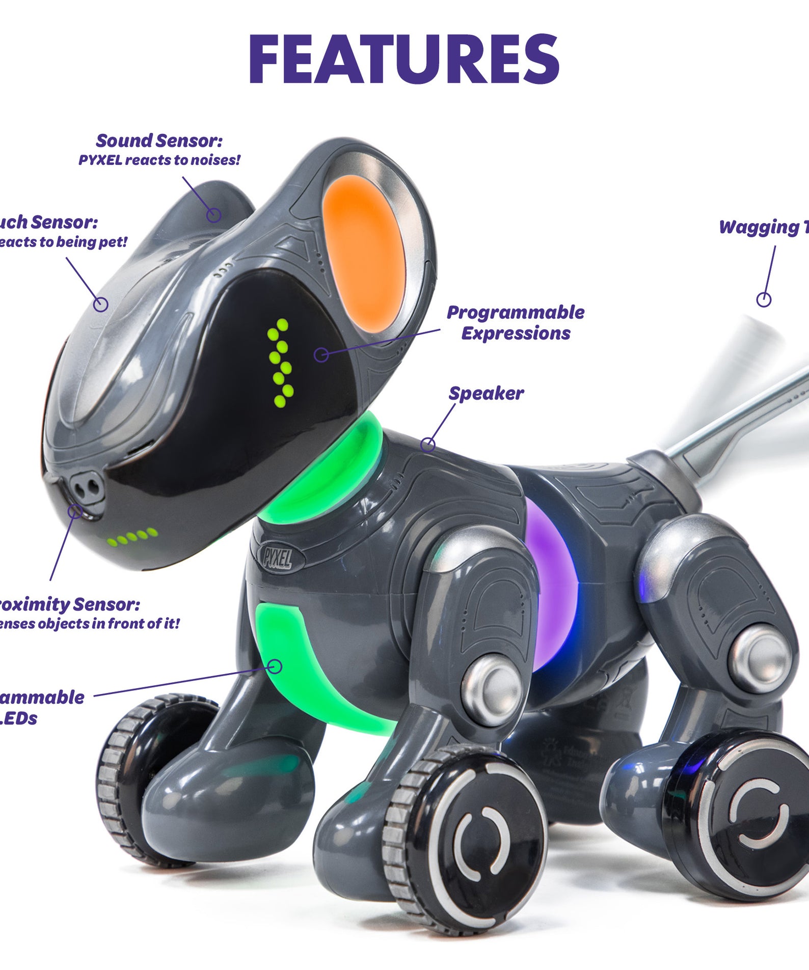 Learning Resources PYXEL: A Coders Best Friend, Interactive Coding Pet Robot with Blockly & Python, Ages 8+