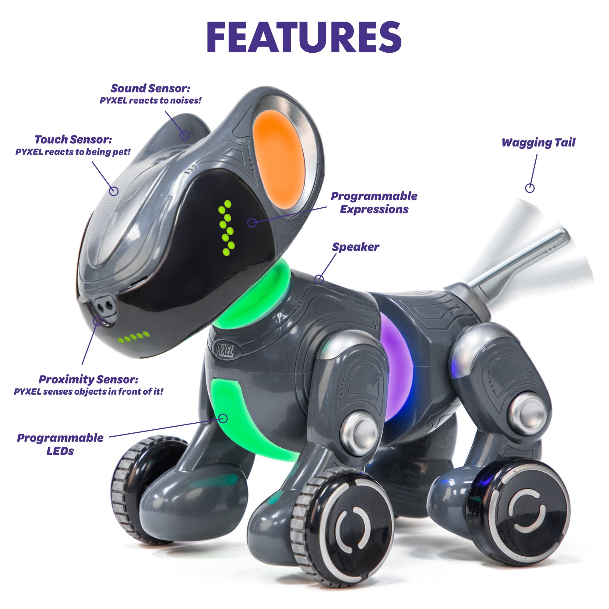 Learning Resources PYXEL: A Coders Best Friend, Interactive Coding Pet Robot with Blockly & Python, Ages 8+