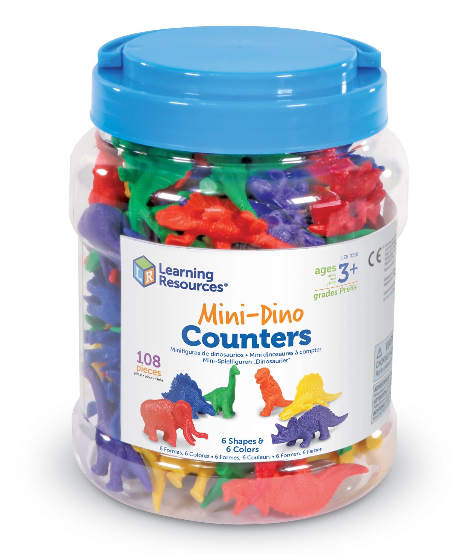 Learning Resources Mini Dino Counters, Set of 108, Early Maths Sorting & Counting Toy, Includes Storage Tub & Activity Booklet, Ages 3+