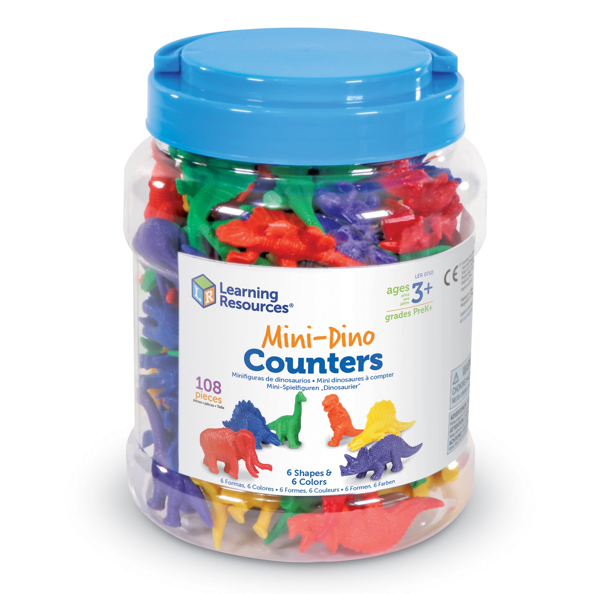 Learning Resources Mini Dino Counters, Set of 108, Early Maths Sorting & Counting Toy, Includes Storage Tub & Activity Booklet, Ages 3+