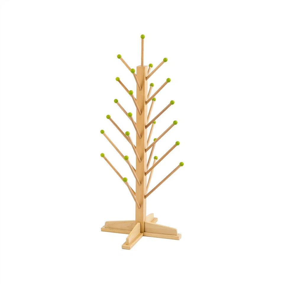 JOOYES Puppet Tree Stand, Wooden Dramatic Play Toy Organizer for Classroom, Daycare and Home, Safe Rounded Edges, 50 x 50 x 95 cm, Original Wood Color, Early Development & Activity Toys