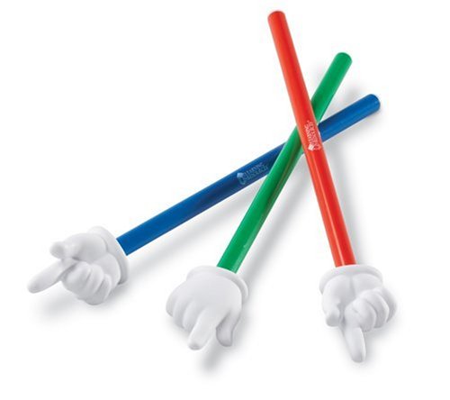 Learning Resources Student Hand Pointers, Set of 3, Engaging Classroom Pointer Tool for Whiteboards, Presentations & Group Activities, Includes Red, Blue & Green, 38cm Each