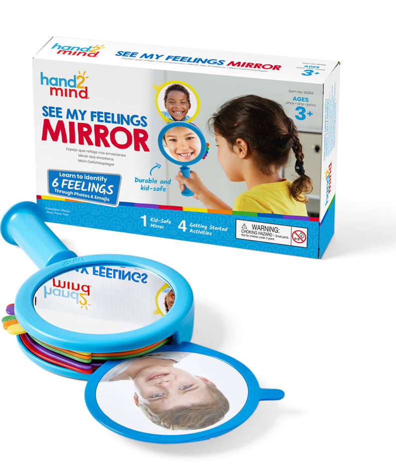 Learning Resources See My Feelings Mirror, Emotional Awareness Tool for Kids with Real Emotion Slides, Ages 3+