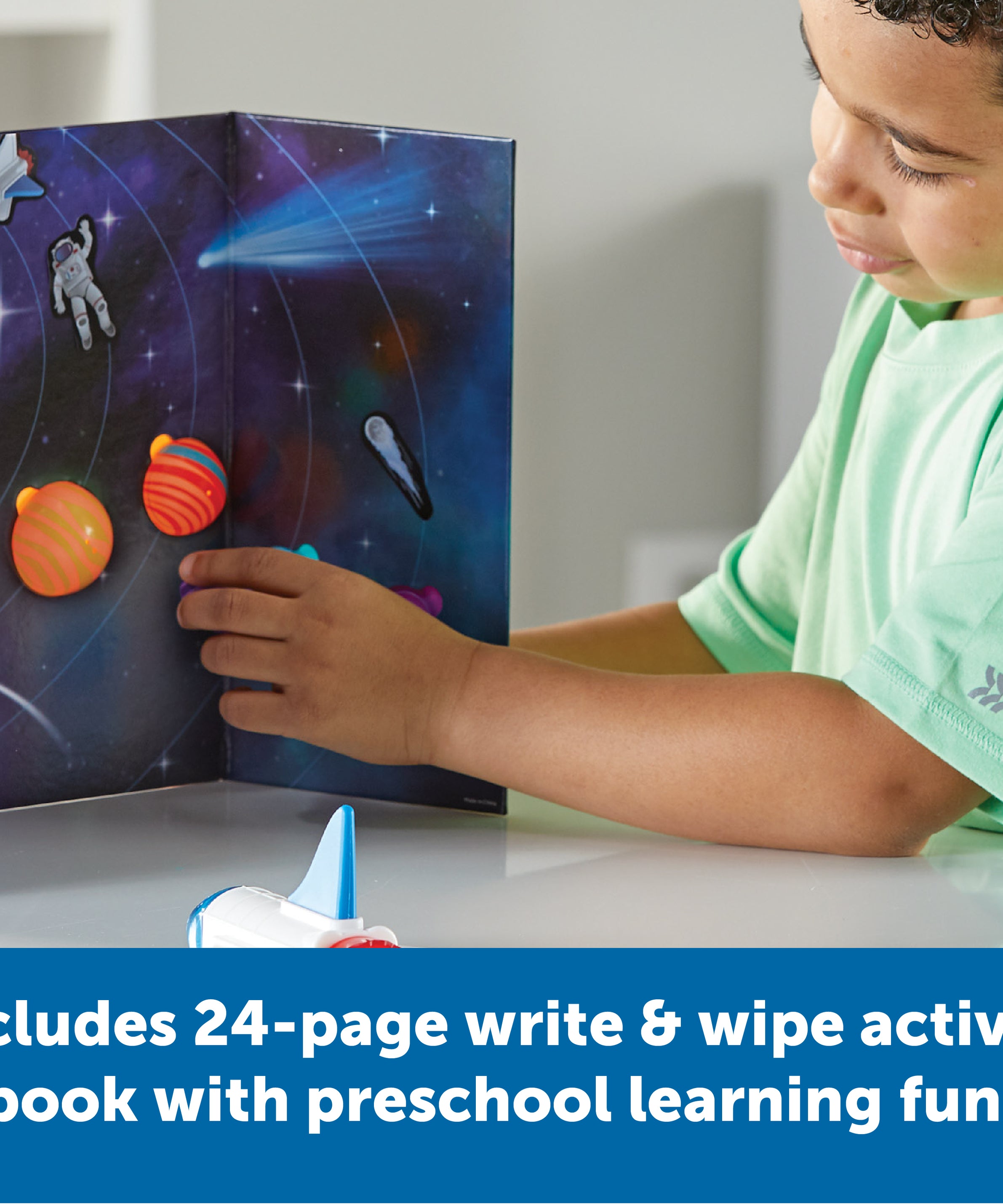Learning Resources Skill Builders Outer Space, Preschool Space Activity Set with 3D Rocket, Puzzle, and Write and Wipe Activity Book, Ages 4 Plus