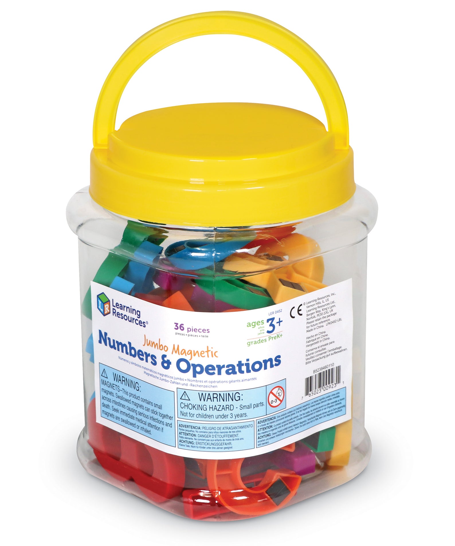 Learning Resources Jumbo Magnetic Numbers & Operations, 36-Piece Set for Early Maths Skills, Large, Easy-to-Handle Number & Symbol Magnets, Ideal for Whiteboards & Fridges, Ages 3+