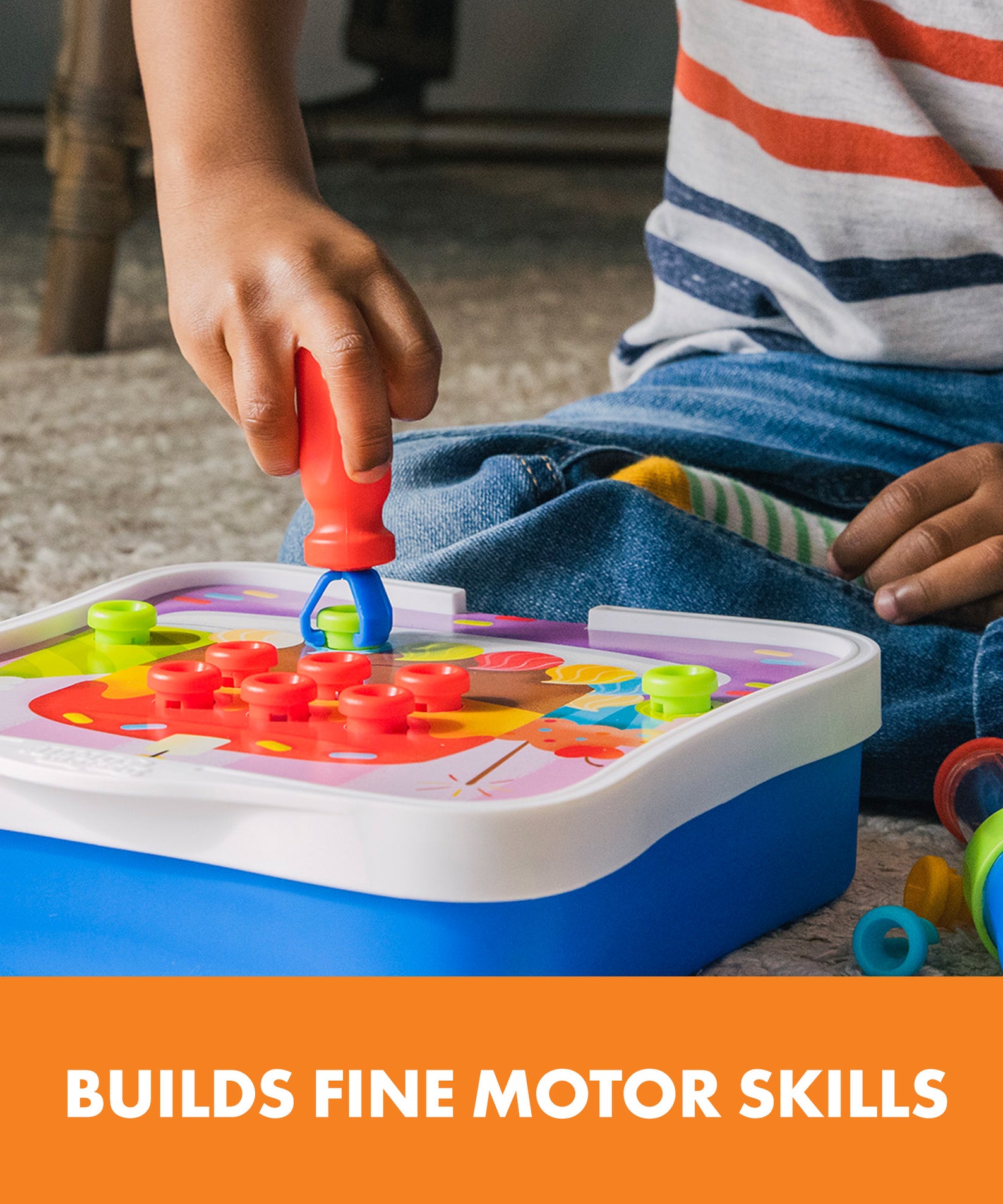 Learning Resources Design & Drill Rivet Pop Workshop, 54-Piece STEM Construction Toy with Activity Cards, Fine Motor Skill Builder for Ages 3+