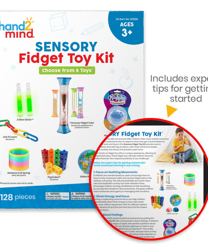 Learning Resources Sensory Fidget Toy Kit, Anxiety Relief and Calming Tools for Kids, Ages 3+