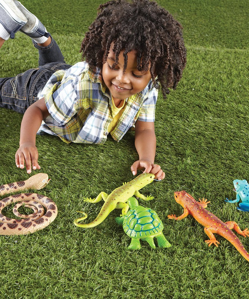 Learning Resources Jumbo Reptiles and Amphibians, Set of 5 Realistic Animal Figures for Imaginative Play and Early Learning, Ages 2 and Up