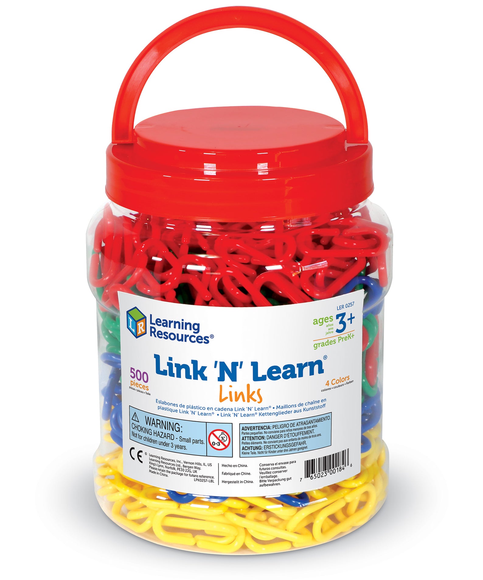 Learning Resources Link N Learn Links, Set of 500 Colourful Plastic Links for Early Maths & Fine Motor Skills, Sorting, Counting & Patterning, Includes Activity Guide, Ages 3+