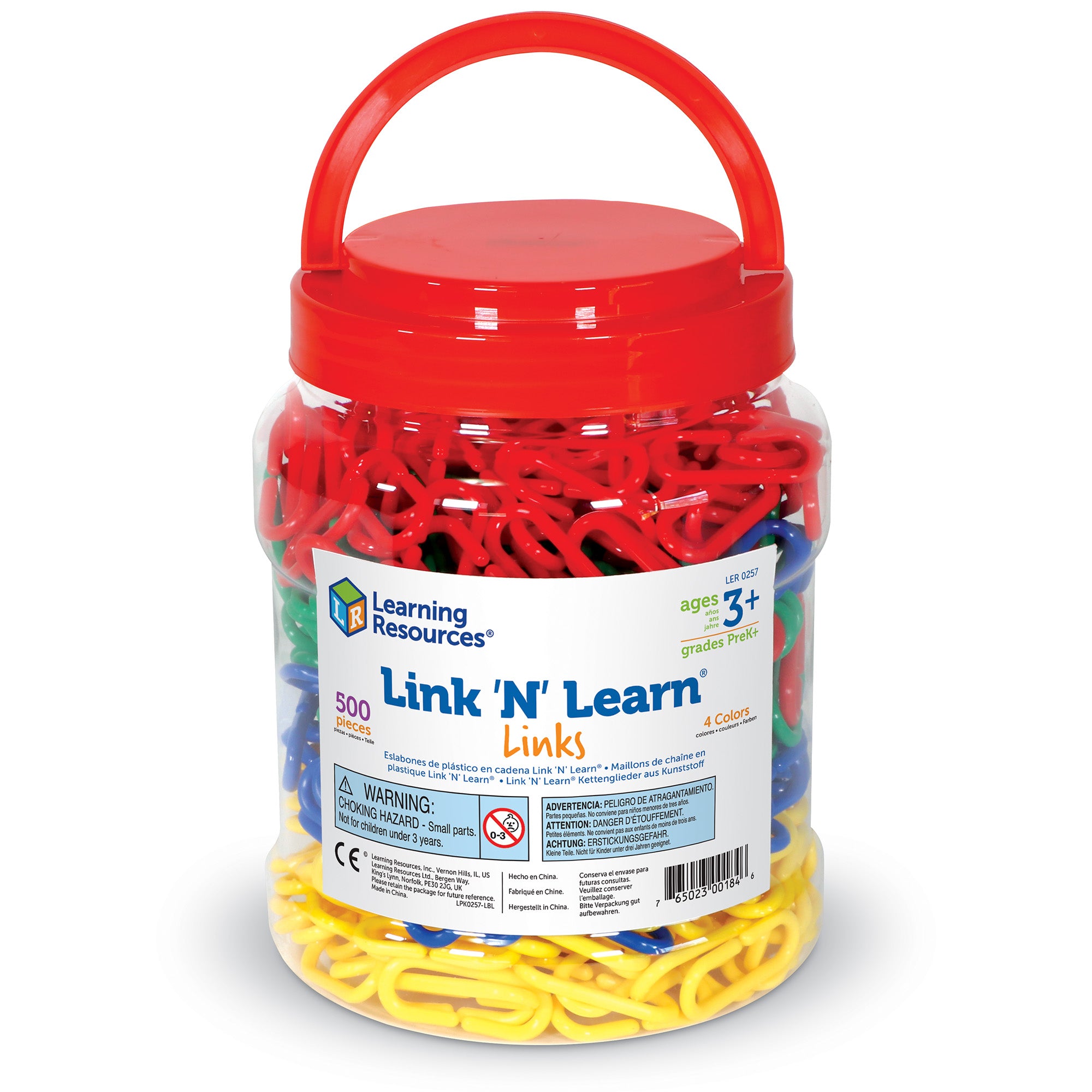 Learning Resources Link N Learn Links, Set of 500 Colourful Plastic Links for Early Maths & Fine Motor Skills, Sorting, Counting & Patterning, Includes Activity Guide, Ages 3+