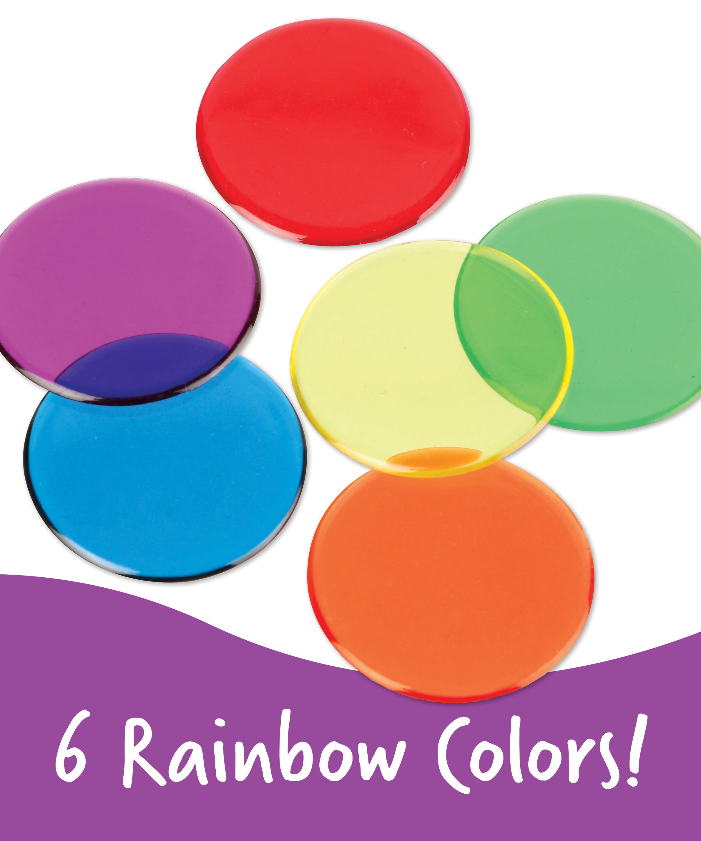 Learning Resources Transparent Counters, Set of 250 Colourful 2cm Counters for Maths Activities, Ages 5 Plus