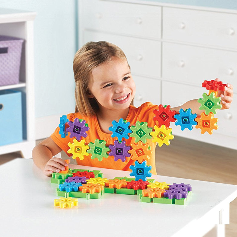 Learning Resources Gears Gears Gears New Colours, 60 Piece Building Set for STEM Learning, Compatible with All Gears Sets, Ages 3 Plus