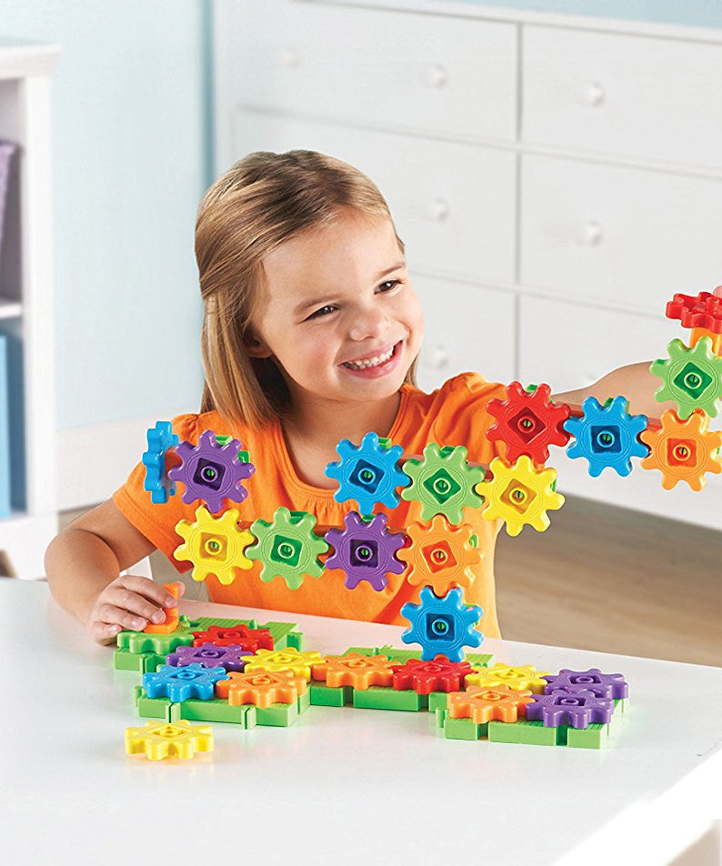 Learning Resources Gears Gears Gears New Colours, 60 Piece Building Set for STEM Learning, Compatible with All Gears Sets, Ages 3 Plus