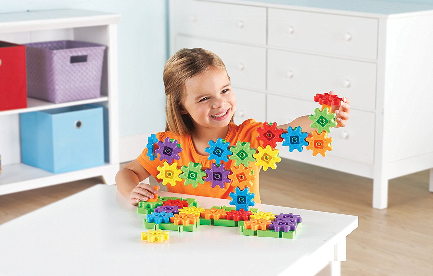 Learning Resources Gears Gears Gears New Colours, 60 Piece Building Set for STEM Learning, Compatible with All Gears Sets, Ages 3 Plus