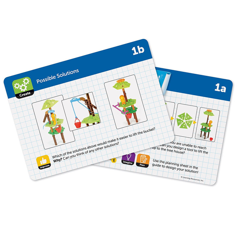 Learning Resources Tree House Engineering and Design Building Set, STEM Toys for Kids, 50+ Pieces, Hands-On STEM Learning with Engineering and Design Challenge Cards, Ages 5+