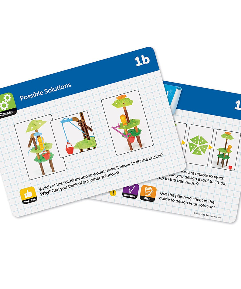Learning Resources Tree House Engineering and Design Building Set, STEM Toys for Kids, 50+ Pieces, Hands-On STEM Learning with Engineering and Design Challenge Cards, Ages 5+