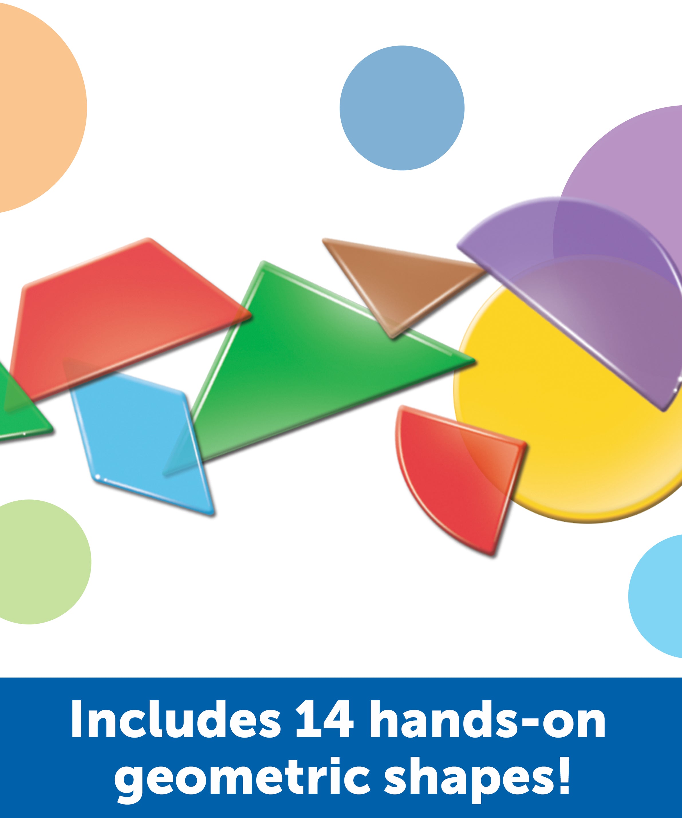 Learning Resources Translucent Geometric Shapes, Set of 408, Early Geometry Skills for Kids (Ages 4+)