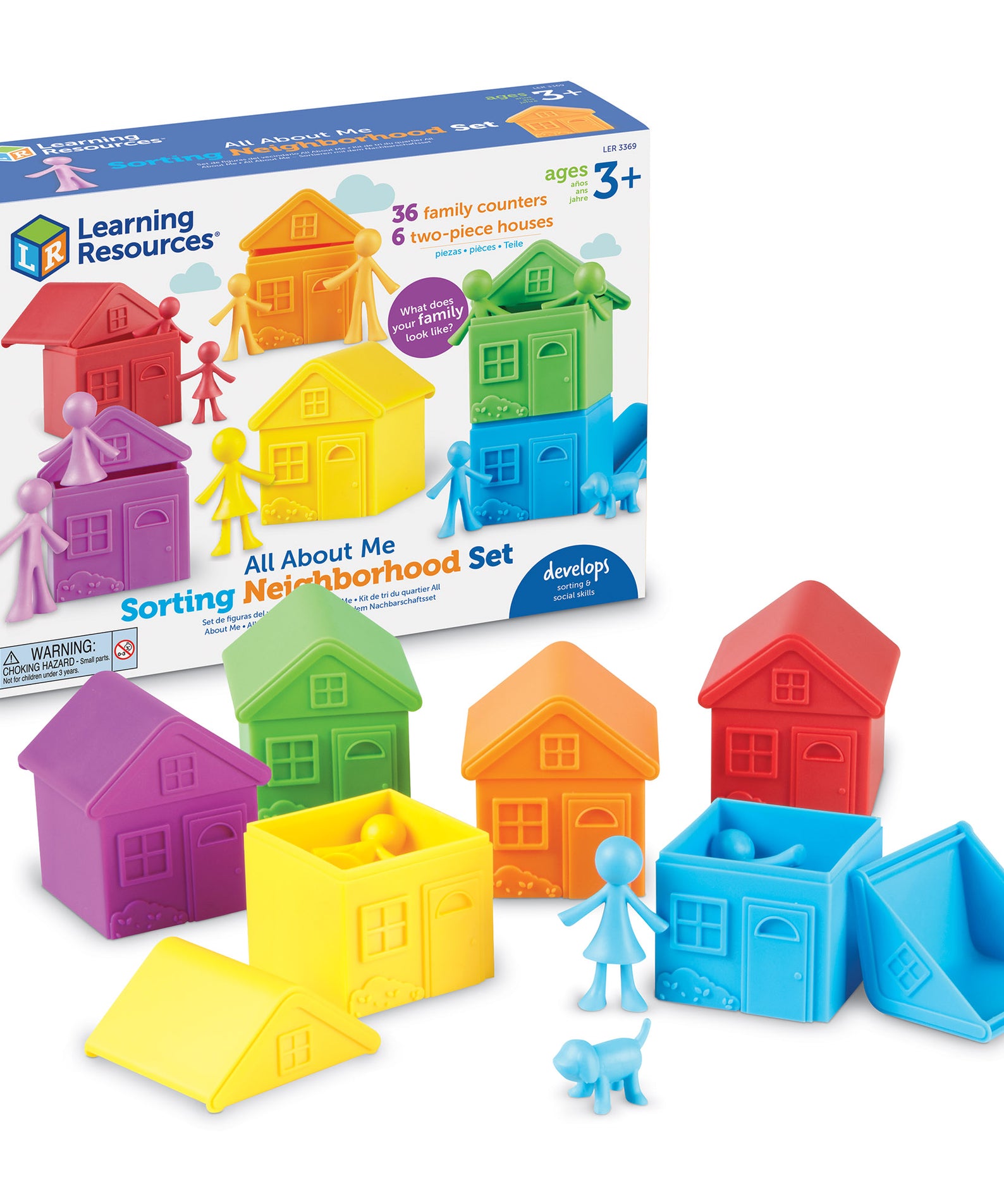 Learning Resources All About Me Sorting Neighbourhood Set, 36 Colourful Sorting Counters, Educational Toy for Colour, Matching, Sorting, and Social-Emotional Learning, Ages 3+