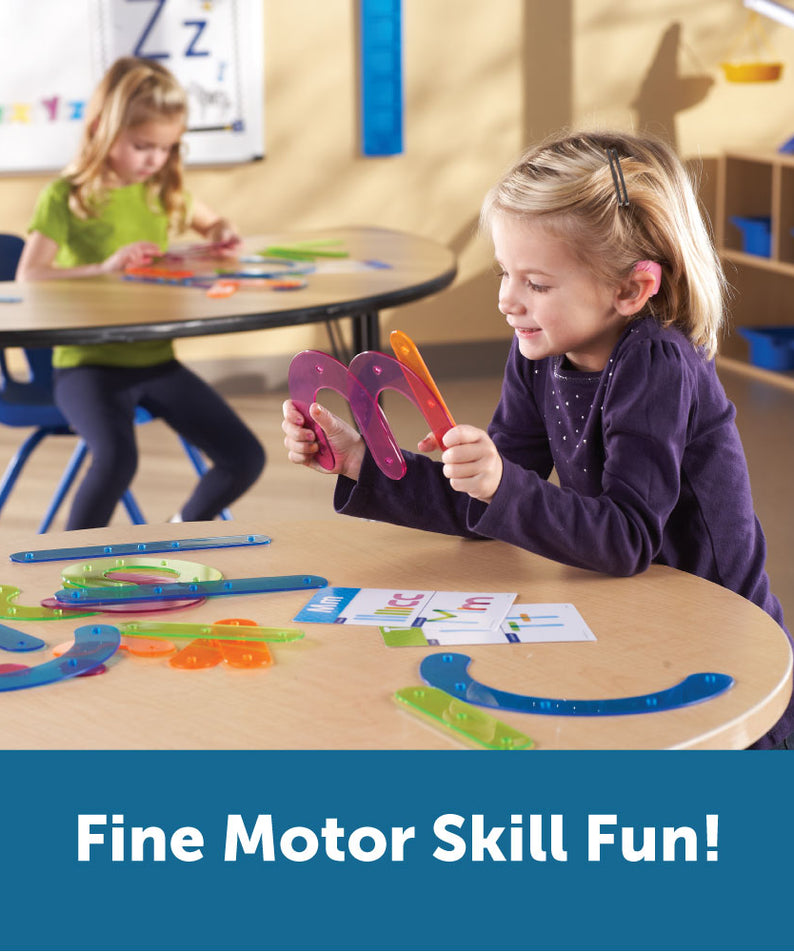 Learning Resources Letter Construction Activity Set, Hands-On Letter Formation & Recognition Tool for Early Learners, Includes 60 Pieces & Activity Cards